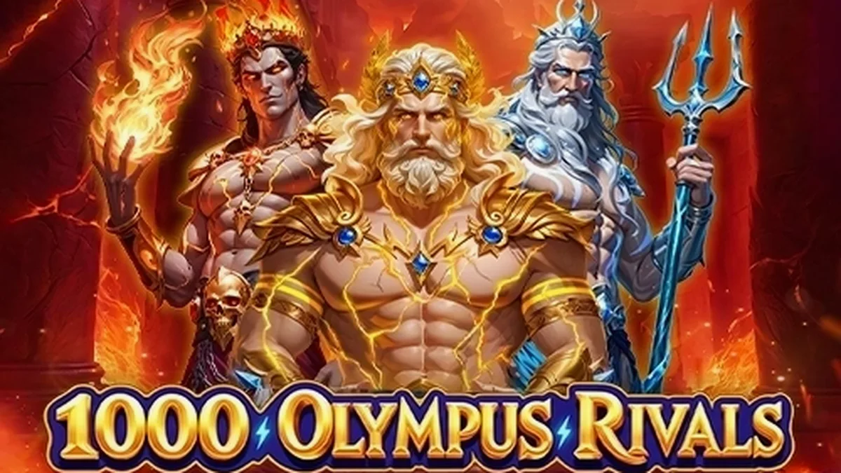 Tampilan visual slot 1000 Olympus Rivals dengan tema mitologi